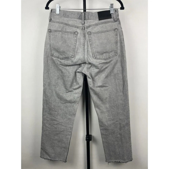 Everlane Light Gray 90’s Cheeky Crop Org Cotton Button Fly Denim Jeans Size 27 - Picture 6 of 8
